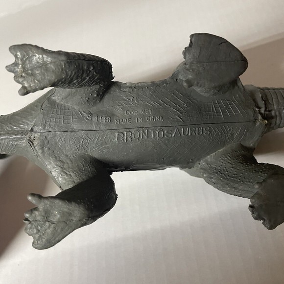 Dor Mei Vintage Dinosaur Toy Brontosaurus Rubber 1980s 17” Long - Picture 5 of 10